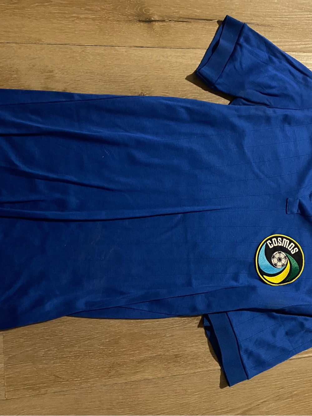 Ellesse Vintage New York Cosmos Royal Blue Soccer Crest Polo Shirt